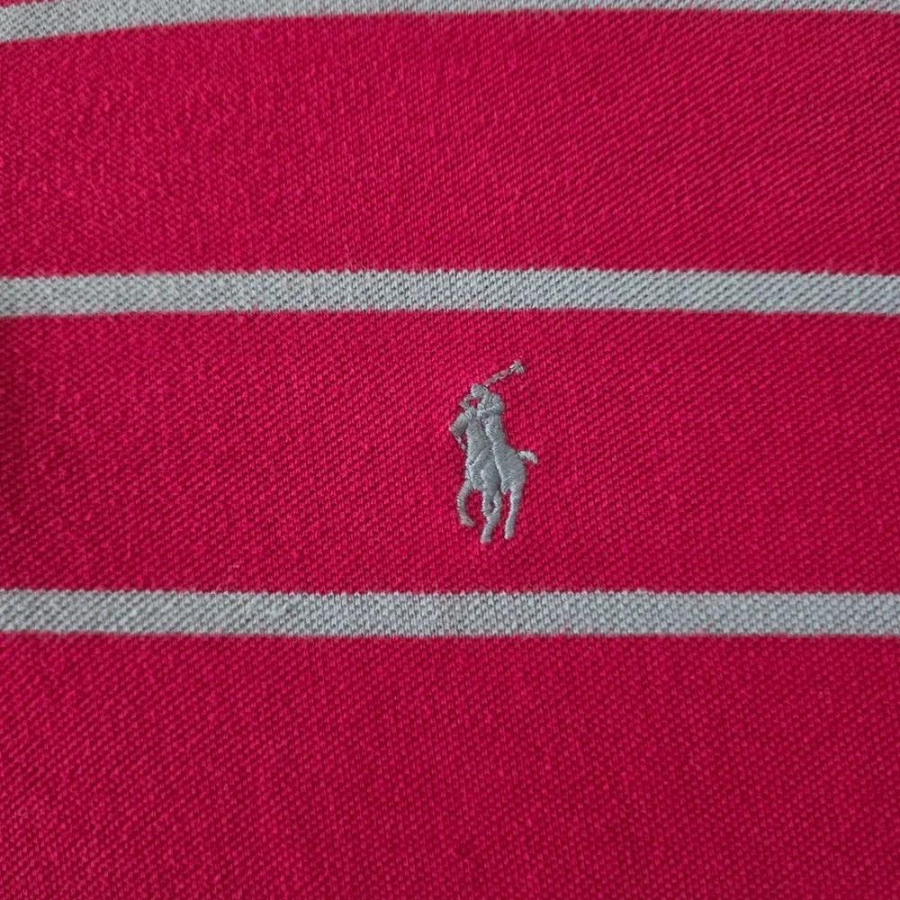 Polo Ralph Lauren Mens XL Classic Fit Striped Polo Shirt Red Grey Short Sleeve - Picture 4 of 8